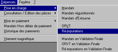 menu dépenses_pec_ré imputations