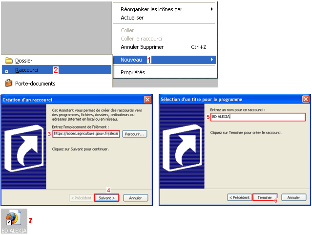 Ajouter un raccourci BD ALEXIA sur le Bureau